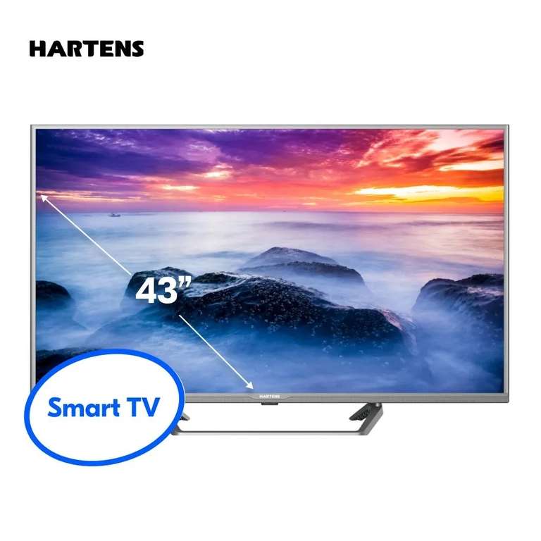 Телевизор Hartens HTY-43FHDO6G-HC22 43" Full HD, серый (13.499р с Озон картой)