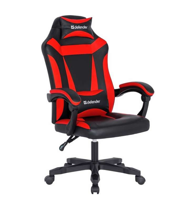 Игровое кресло Defender Master Черный/Красный,полиуретан,50мм + возврат 3360 бонусов