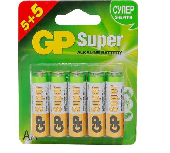 Алкалиновые батарейки GP Super Alkaline 15А АA - 10 шт. GP 15A5/5-2CR10