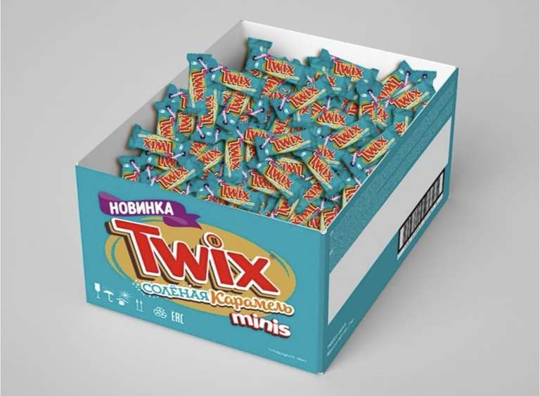 [МСК и др.] Шоколадные конфеты Twix Minis Соленая карамель / печенье, шоколад, карамель, 2.7 кг (с Озон картой)