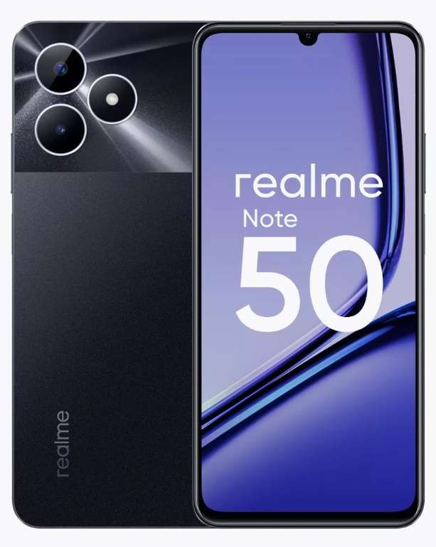 Смартфон Note 50 4+128 ГБ RMX3834, Полуночный черный