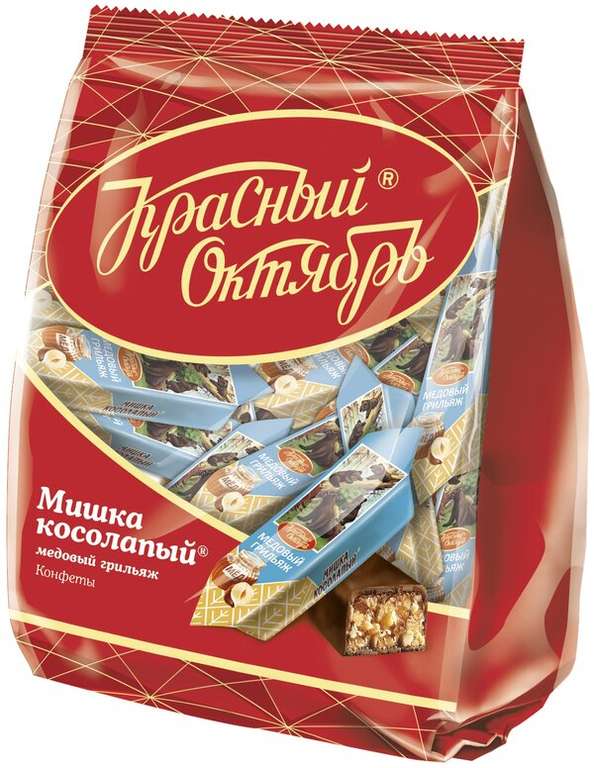 Конфеты Красный Октябрь Мишка косолапый медовый грильяж, пакет, 200 г