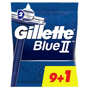 Одноразовый бритвенный станок Gillette Blue II 9+1, синий, 10 шт.