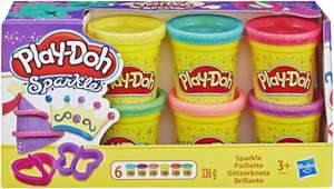 Масса для лепки Play-Doh Набор с блестками 6 банок (A5417) (+ игровой набор Play-Doh 24 банки, 20383F02 в описании)