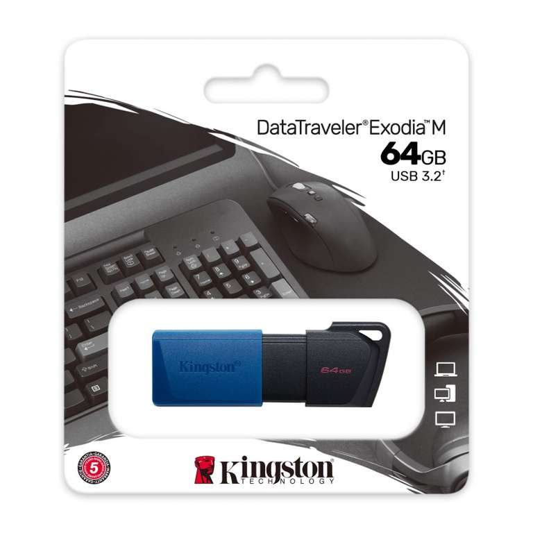 Флешка USB Kingston DataTraveler Exodia M 64ГБ (USB 3.2 Gen 1)