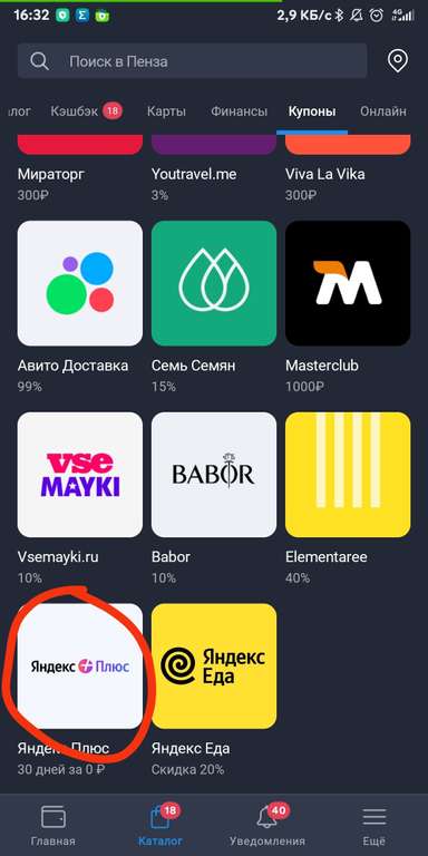 Подписка Яндекс Плюс с опцией Букмейт в приложении Кошелек