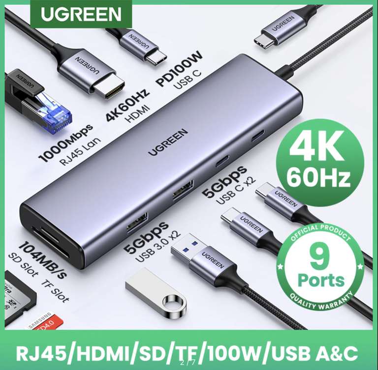 USB хаб UGREEN 7 in 1