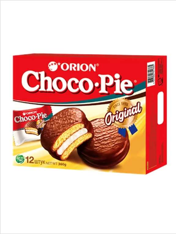 Пирожное Choco pie Orion 30 г 12 штук + 75 бонусов СберСпасибо