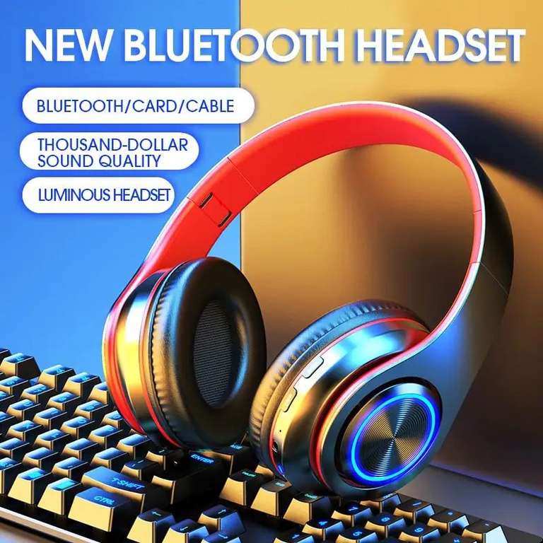 Беспроводная Bluetooth-гарнитура YP B39, цветная светящаяся