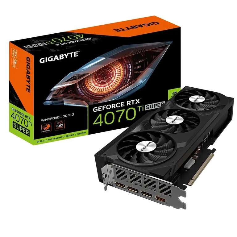 Видеокарта GeForce RTX 4070 Ti SUPER WINDFORCE OC 16 ГБ (GV-N407TSWF3OC-16GD)