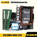 Комплект с материнской платой Kllisre X99, LGA 2011-3 Xeon E5 2640 V4 ЦП DDR4 16 Гб (2 шт. 8 ГБ) 2133 МГц цена в корзине 5384р