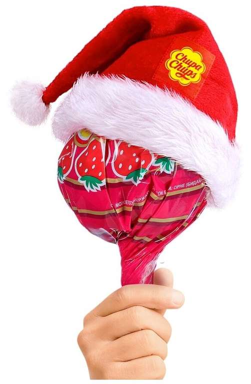 Карамель Chupa Chups Мега Рождество со вкусом клубники, 725г