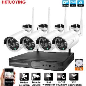 Комплект видеонаблюдения Hktuoying 3 Мп, 4 беспроводные уличные видеокамеры (отправка со склада в России)