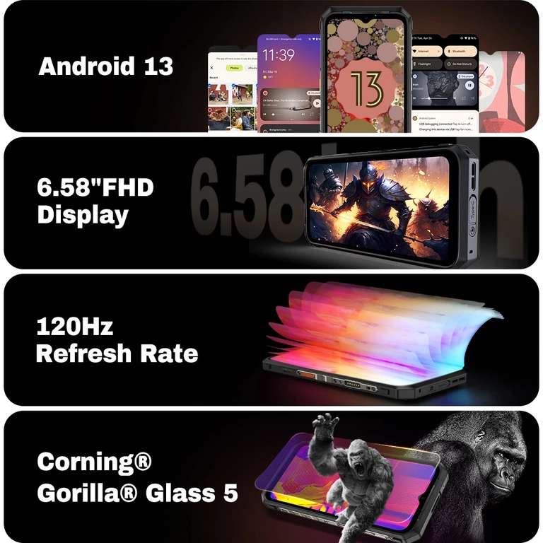 [11.11] Смартфон Ulefone 18 Ultra, 12+512 ГБ (Dimensity 7050 5G, 6.58", FHD+, 120 Гц, IPS, NFC, 9600 мАч) + Ulefone 18T Ultra за 36.607₽