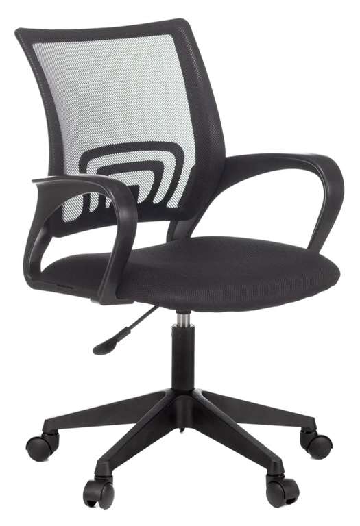 Кресло офисное Бюрократ CH-695NLT, черный (ткань, сетка, до 120 кг, подлокотники нерегулируемые)