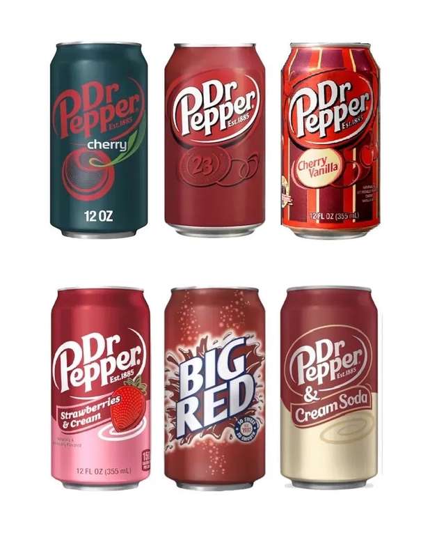 Набор газированных напитков Dr.Pepper & BIG Red, 355 мл х 6 шт (по Ozon карте)