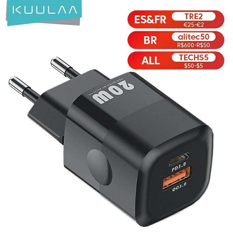Зарядное устройство KUULAA 20w с двумя usb портами