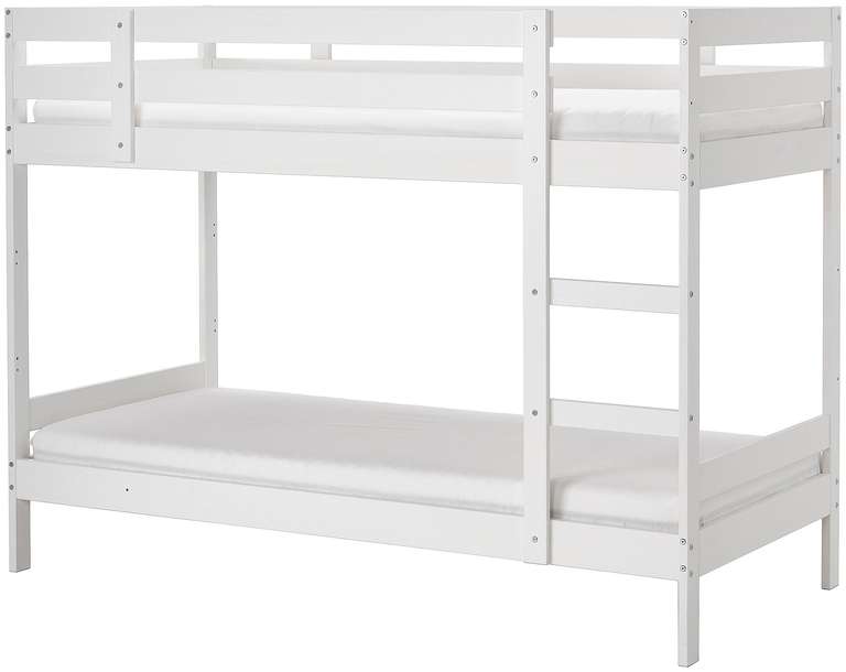 Двухъярусная кровать ИКЕА МИДАЛ, размер (ДхШ): 196х104 см, спальное место (ДхШ): 189х97 см, цвет: белый