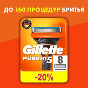 Сменные кассеты Gillette Fusion, 5 лезвий, 8 шт (есть сомнения в оригинальности)