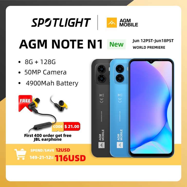 Смартфон AGM Note N1 (8/128 GB)