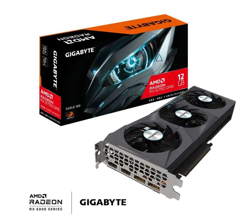 Видеокарта Gigabyte 12 ГБ AMD Radeon RX 6750 GRE EAGLE, из-за рубежа (цена с озон картой)
