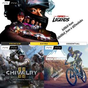[PS4, PS5] GRID Legends, Chivalry 2 & Descenders для PS5/PS4 раздача игр на месяц Май