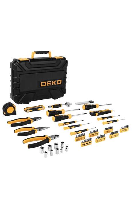 Универсальный набор инструмента для дома и авто в чемодане DEKO TZ82 (82 предмета)