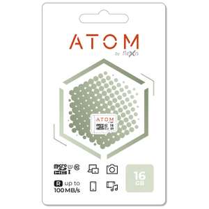 Карта памяти MicroSD Atom microSDHC 16GB UHS-1 U1 (AMSDU1/16GB)