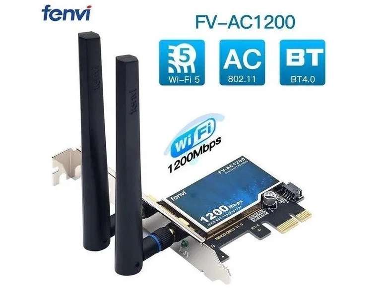 Сетевая карта для ПК Fenvi FV-AC1200 (1200 Мбит/с, Wi-Fi 5, BT 4.0, 5 ГГц)