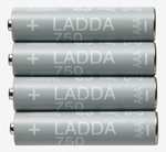 Аккумулятор 750 мА·ч 1.2 В ИКЕА ЛАДДА HR03 AAA, в упаковке: 4 шт.