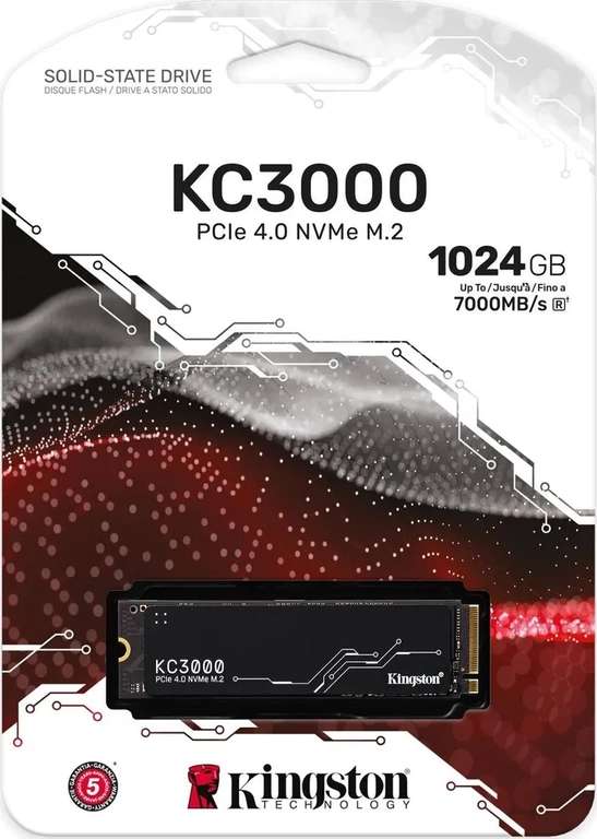 SSD-диск Kingston KC3000 M.2 PCI-E 4.0 1 ТБ (цена с ozon картой)