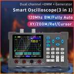 Двухканальный осциллограф, генератор сигналов и мультиметр 3-в-1 Kkmoon DSO3D12, 120 МГц