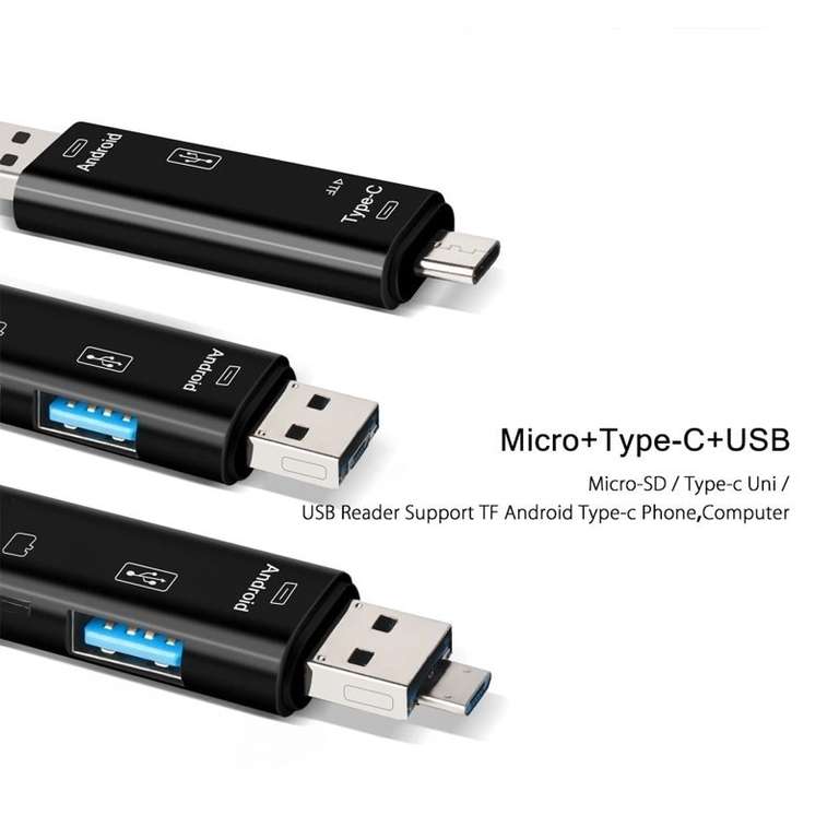 5в1 Кардридер Ashiboogoole USB type s USB micro tf, sd