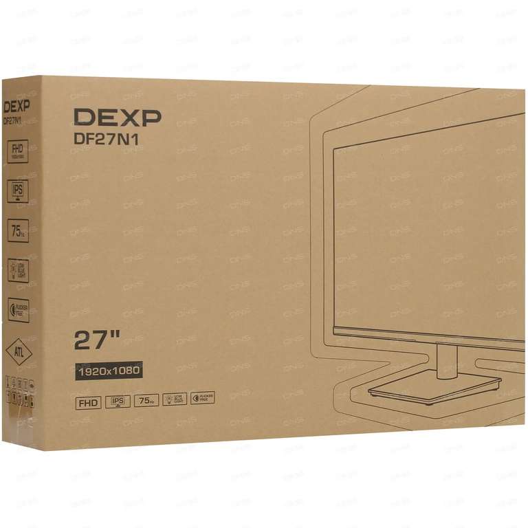 Монитор DEXP DF27N1 (27", IPS, FHD, 75Гц, 300 Кд/м², sRGB 102%, динамики)