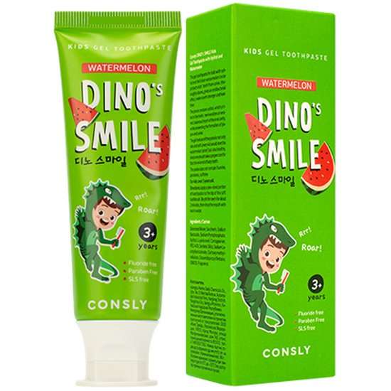 Детская гелевая зубная паста Consly Dino's smile c ксилитом и вкусом пломбира, 60 г (+ другие вкусы в описании)