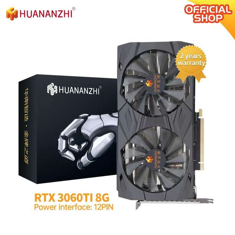 HUANANZHI RTX 3060TI 8G 256Bit GDDR6 HDMI-совместимая видеокарта DP 3060 TI 8G GPU
