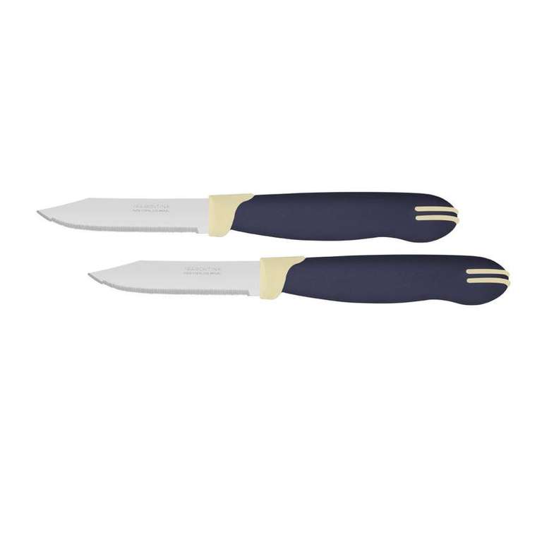Набор ножей для овощей Tramontina Multicolor 7.5 см, 2 шт. + возврат 50 бонусов (др. ножи Tramontina в описании)