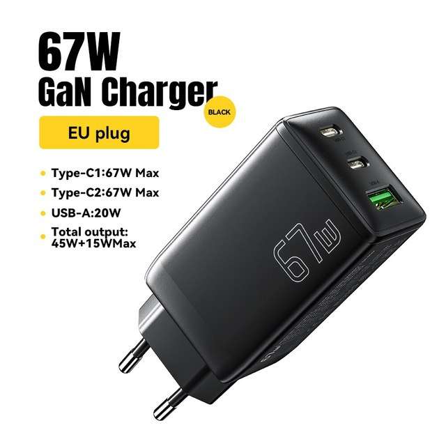 Зарядное устройство Essager 67W GaN USB C Caricabatterie Quick Charge 65W 4,0 3,0 QC4.0 PD 3,0 PD USB C