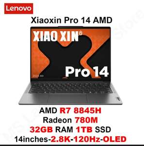 Ноутбук Lenovo Xiao Xin Pro 14 ультра АМD Ryzen7 7840 HS Radeon 780M, Windows 11 , 32 Гб, 1Тб, 120 Гц