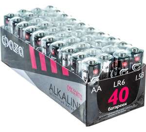 Батарейки фаза AA alkaline 40шт