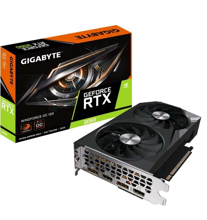 Видеокарта GIGABYTE NVIDIA GeForce RTX 3060 12 ГБ (GV-N3060WF2OC-12GD)