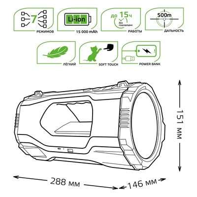 Фонарь-прожектор GAUSS GFL703, 20Вт