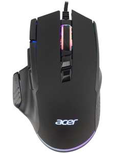 Мышь Acer OMW180, игровая, оптическая, проводная, USB, черный