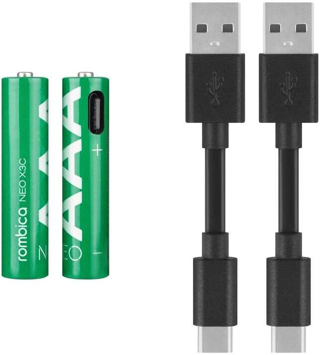 Аккумулятор Rombica NEO X3C, USB Type-C, ААА, 490 мАч, 2 шт.