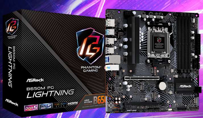 Материнская плата Asrock B650M PG LIGHTNING (AM5, mATX)