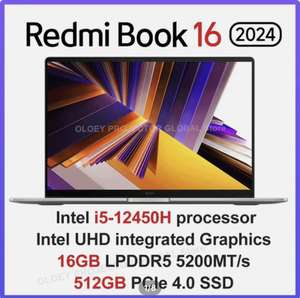 Ноутбук Xiaomi Redmi Book 16 2024 16" i5-12450H, 16+512 ГБ SSD, Intel Iris Xe