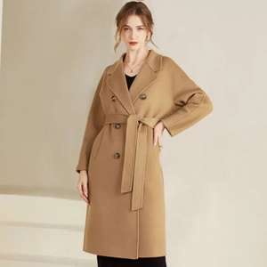 Женское двубортное шерстяное пальто