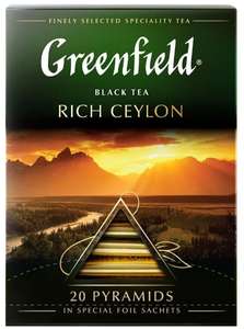 Чай черный Greenfield Rich Ceylon в пирамидках, 5 пачек