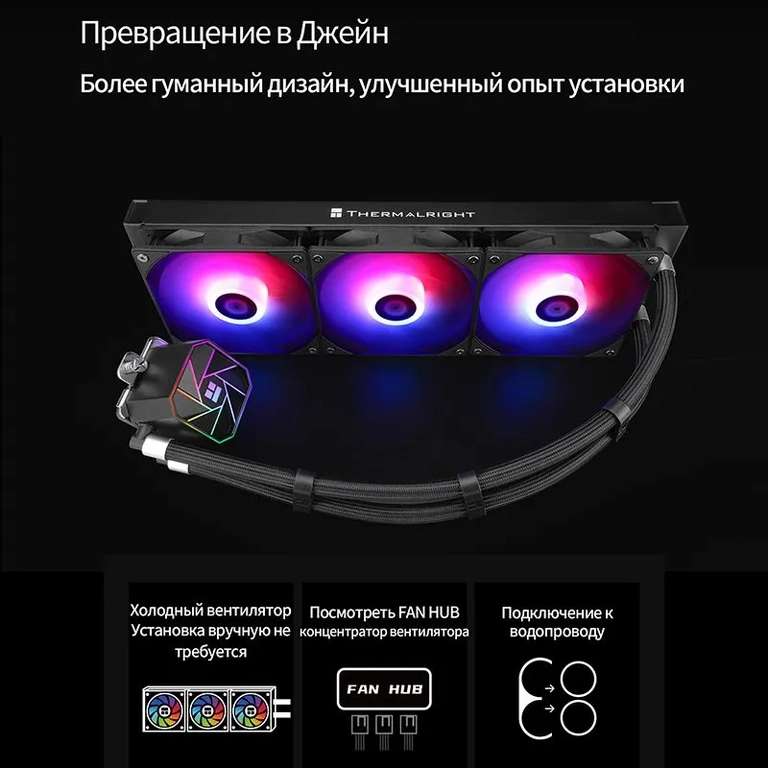 Система водяного охлаждения Thermalright AQUA ELITE 360 BLACK V3 (с Озон картой)