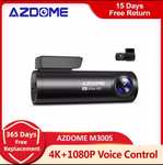 Видеорегистратор azdome m300s GPS, 4k, задняя камера FHD, карта 64гб